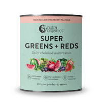 Nutra Organics Super Greens + Reds Watermelon Strawberry 300g 