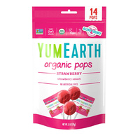 Yum Earth Organic Pops Strawberry Flavours 14 Pack