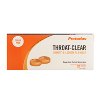 Pretorius Throat Clear Honey and Lemon 20 Lozenge