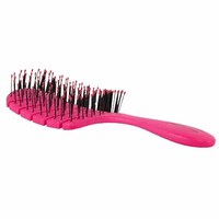 Bass Brushes BIO-FLEX Detangler Pink| Leaf Shape Hairbrush with Plant Based Handle