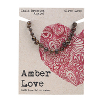 Amber Love Bracelet Child Olive