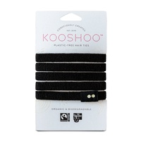 Kooshoo Organic Hair Ties Black 5 Pack