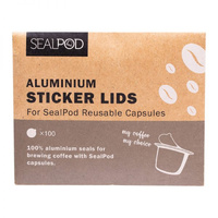 Seal Pod Reusable Coffee Capsule Aluminium Sticker Lid 100 Pack 