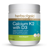 Herbs of Gold Calcium K2 with D3 180 Tablets 