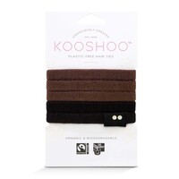 Kooshoo Organic Hair Tie Black/Brown 5pk