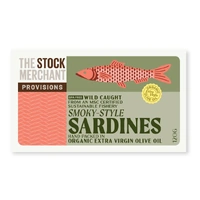 The Stock Merchant MSC Smoked Sardines in Extra Virgin Olive Oil 120g