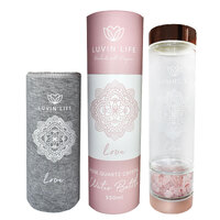 Luvin Life Crystal Rose Quartz Water Bottle 550ml