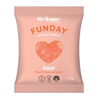 Funday Sour Peach Hearts 50g 