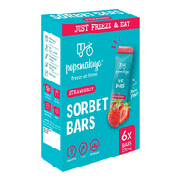 Popsmalaya Sorbet Bars Strawberry 6 x 45ml 