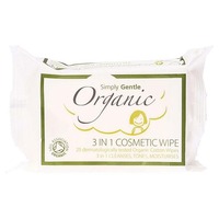Simply Gentle 3 in 1 Cosmetic Wipe Cleanser 25pk