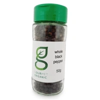 Gourmet Organic Black Peppercorn Jar 50g