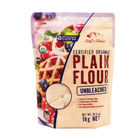 Chef's Choice Organic Plain Flour Unbleached 1kg