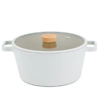 Neoflam Fika 24cm Stockpot Induction with Silicon Rim Glass Lid