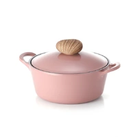 Neoflam Retro 26cm Low Stockpot Induction with Die-Cast Lid Pink Demer