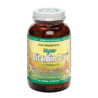 Green Nutritionals Vegan Vitamin D3 1000IU + Mushrooms 60 Capsules