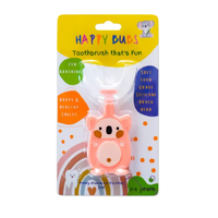 Happy Bubs Toothbrush Silicon U Shape Bear Pink (2 to 6 Years)