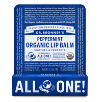 Dr Bronner's Peppermint Organic Lip Balm 4g 