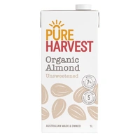 Pure Harvest Organic Almond Milk Unsweetened 1 Litre