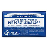 Dr Bronners Peppermint Castile Soap Bar 