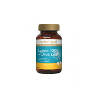 Herbs of Gold Lysine 1000mg + Olive Leaf 100 Tablets