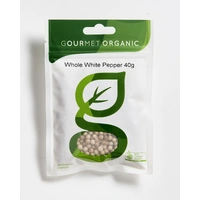 Gourmet Organic Whole White Pepper 30g