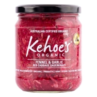 Kehoe's Organic Fennel & Garlic Red Cabbage Kraut 410g