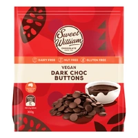 Sweet William Dark Choc Baking Buttons 300g