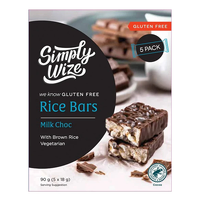 Simply Wize Milk Choc Rice Bars 90g