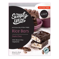 Simply Wize Dark Choc Rice Bars 90g
